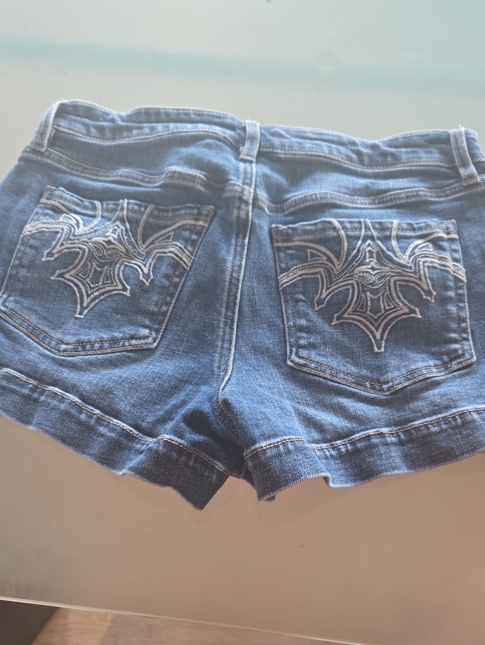 Shyanne Blue Denim Shorts with Embroidered Back Pockets